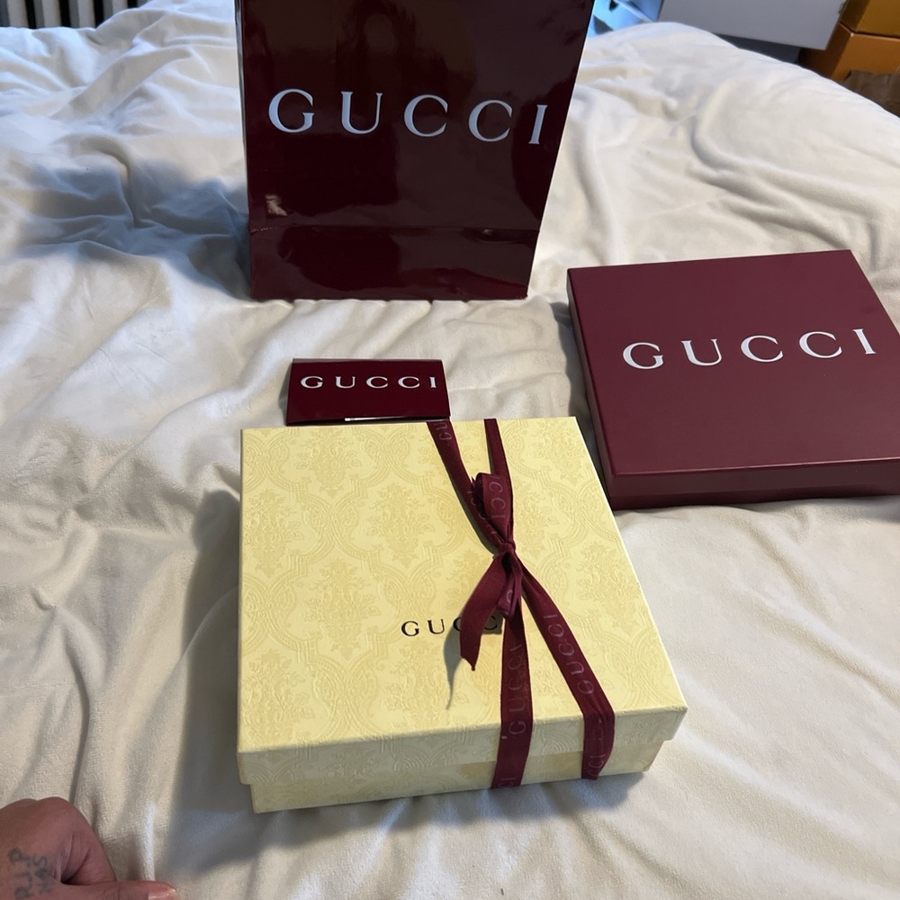 Gucci Cream Embossed Gift Box with Black Logo